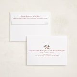 "Poinsettia + Pine" - Holiday Cards in Mistletoe by Wildfield Paper Co - FREE Recipient Addressing