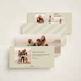 "Happy Together" - Foil-Pressed Tall Holiday Cards in Snow by Louise Kay - Back of Card Options