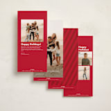 "Joyful" - Holiday Cards in Cranberry by Stacy Maalouf - Back Designs