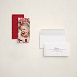 "Joyful" - Holiday Cards in Cranberry by Stacy Maalouf - Fully Customized