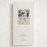 "Gallery Vibe" - Foil-Pressed Tall Holiday Cards in Eggnog by Brittany Braithwaite - Front