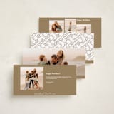 "Wide Angle" - Foil-Pressed Tall Holiday Cards in Snow by Susan Zinader - Back of Card Options