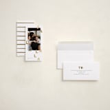 "Fa la la la" - Foil-Pressed Tall Holiday Cards in Snow by Sumak Studio - Assembled