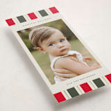 "Candy Cane Border" - Foil-Pressed Tall Holiday Cards in Candy Cane by Jackie Crawford - Detail