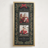 "Elegance Framed" - Foil-Pressed Tall Holiday Cards in Coal by Itsy Belle Studio - Front