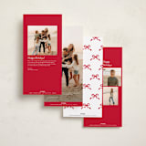 "Elegance Framed" - Foil-Pressed Tall Holiday Cards in Coal by Itsy Belle Studio - Back of Card Options