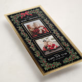 "Elegance Framed" - Foil-Pressed Tall Holiday Cards in Coal by Itsy Belle Studio - Detail