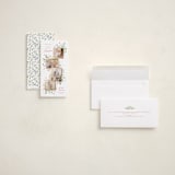 "Botanically" - Foil-Pressed Tall Holiday Cards in Holly Berry by Everett Paper Goods - Assembled