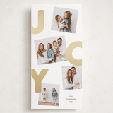 "Jumbled Joy" - Foil-Pressed Tall Holiday Cards in Halo by Kacey Kendrick Wagner - Front