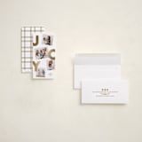"Jumbled Joy" - Foil-Pressed Tall Holiday Cards in Halo by Kacey Kendrick Wagner - Assembled