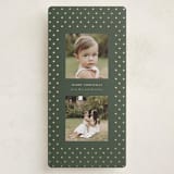 "Dotted" - Foil-Pressed Tall Holiday Cards in Wreath by Kristin Oliversen - Front