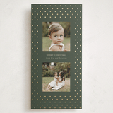 "Dotted" - Foil-Pressed Tall Holiday Cards in Wreath by Kristin Oliversen - Front