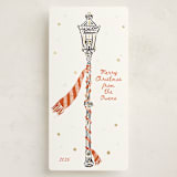 "Reverbere" - Foil-Pressed Tall Holiday Cards in Spice by Gwen Bedat - Front