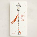 "Reverbere" - Foil-Pressed Tall Holiday Cards in Spice by Gwen Bedat - Front