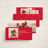 "Celestial" - Foil-Pressed Tall Holiday Cards in Gumdrop by Owl and Toad - Back of Card Options