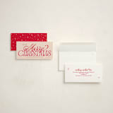 "Celestial" - Foil-Pressed Tall Holiday Cards in Gumdrop by Owl and Toad - Assembled