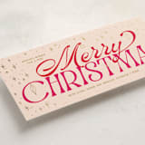 "Celestial" - Foil-Pressed Tall Holiday Cards in Gumdrop by Owl and Toad - Detail