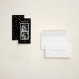 "New Year Confetti" - Foil-Pressed Tall Holiday Cards in Noir by Emily Sabol Goss - Assembled