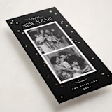 "New Year Confetti" - Foil-Pressed Tall Holiday Cards in Noir by Emily Sabol Goss - Detail