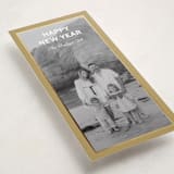 "Shimmer" - Foil-Pressed Tall Holiday Cards in Goldenrod by Morgan Kendall - Detail