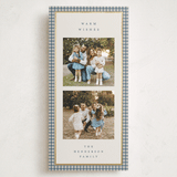 "Gingham Border" - Holiday Cards in Blue Spruce by Kelly Watkins - Front