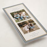 "Gingham Border" - Holiday Cards in Blue Spruce by Kelly Watkins - Detail