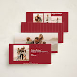"Classic & Modern" - Holiday Cards in Berry by Brianne Larsen - Back Designs