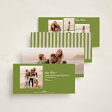 "Vintage Stripes" - Holiday Cards in Mint by Stacey Day - Back of Card Options