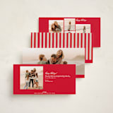 "Vintage Stripes" - Holiday Cards in Candy Cane by Stacey Day - Back Designs
