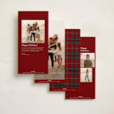 "Plaid Collage" - Holiday Cards in Berry by Stacey Meacham - Back of Card Options
