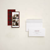 "Plaid Collage" - Holiday Cards in Berry by Stacey Meacham - Assembled