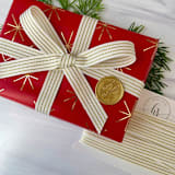 "Wax Seal and Gold Ribbon Set" - Holiday Gift Wrap Embellishments in gold by Honey Silks Co