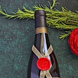 "Merry Christmas Wax Seal Wine Charm with Gold Ribbon- Customizable Wax Seal Color- Set of 5" - Holiday Gift Wrap Embellishments in multicolor by Inkspiringletters
