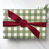 "Burgundy Ribbon and Wax Seal Set" - Holiday Gift Wrap Embellishments in red by Honey Silks Co
