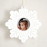 "Winter Snowflake" - Holiday Ornament Cards in Snow by Becky Nimoy - Front