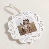 "White Christmas" - Holiday Ornament Cards in Snowflake by Crisby - Detail
