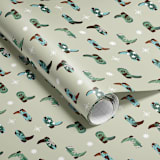 "Western Christmas Wrapping Paper Set" - Holiday Gift Wrap in beige by tara berg