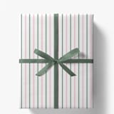 "Blush and Sage Green French Stripe Gift Wrap, Set of 5 Sheets" - Holiday Gift Wrap in multicolor by Liesel Anne