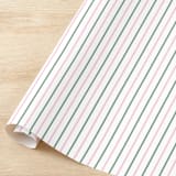"Blush and Sage Green French Stripe Gift Wrap, Set of 5 Sheets" - Holiday Gift Wrap in multicolor by Liesel Anne