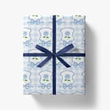 "Blue Hydrangea Gift Wrap [Set of 3 Sheets]" - Holiday Gift Wrap in blue by Liesel Anne