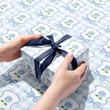 "Blue Hydrangea Gift Wrap [Set of 3 Sheets]" - Holiday Gift Wrap in blue by Liesel Anne