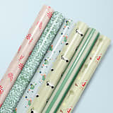 "Santa in Sarasota Tropical Wrapping Paper" - Holiday Gift Wrap in green by tara berg