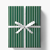 "Hunter Green French Stripe Gift Wrap, Set of 5 Sheets" - Holiday Gift Wrap in green by Liesel Anne