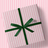 "Pink Blush French Stripe Gift Wrap, Set of 5 Sheets" - Holiday Gift Wrap in pink by Liesel Anne