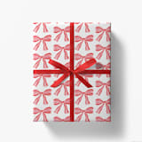 "Red Bows Holiday Gift Wrap [Roll of 3 Sheets]" - Holiday Gift Wrap in red by Liesel Anne