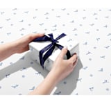 "Après Ski White and Blue Skier Gift Wrap [Set of 3 Sheets]" - Holiday Gift Wrap in white by Liesel Anne