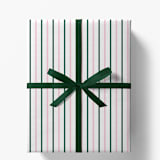 "Blush and Hunter Green French Stripe Gift Wrap, Set of 5 Sheets" - Holiday Gift Wrap in green by Liesel Anne
