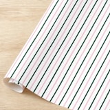 "Blush and Hunter Green French Stripe Gift Wrap, Set of 5 Sheets" - Holiday Gift Wrap in green by Liesel Anne