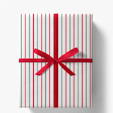 "Red and Sage Green French Stripe Gift Wrap, Set of 5 Sheets" - Holiday Gift Wrap in multicolor by Liesel Anne