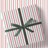 "Red and Sage Green French Stripe Gift Wrap, Set of 5 Sheets" - Holiday Gift Wrap in multicolor by Liesel Anne